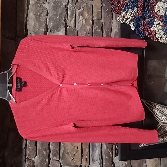 TODAY⚡️Brooks Brothers Silk Cashmere Thin Ribbed Cardigan sz L - Picture 2 of 9
